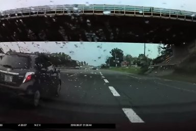 Tesla Autopilot near crash