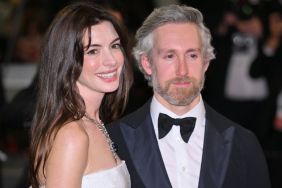 US actress Anne Hathaway (L) and her husband Adam Shulman (R) leave the Festival Palace following the screening of the film for the screening of the film âArmageddon Timeâ at the 75th annual Cannes Film Festival in Cannes, France on May 19, 2022.