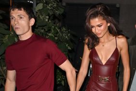 Tom Holland and Zendaya are seen leaving the Corner Bar on October 24, 2024 in New York City.