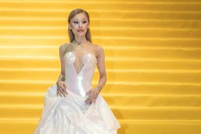 Actress Ariana Grande poses on the yellow carpet "Wicked: Part One" at Auditorio Nacional on November 11, 2024 in Mexico City, Mexico.