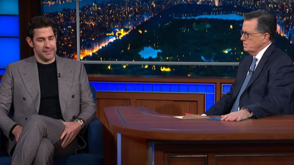 John Krasinski, who was recently titled Sexiest Man Alive by PEOPLE Magazine, on the Late Show with Stephen Colbert.