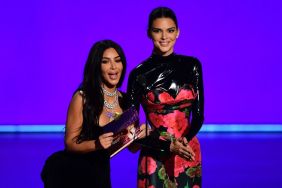 US television personalities Kim Kardashian (L) and Kendall Jenner present the award for Outstanding Competition Program onstage during the 71st Emmy Awards at the Microsoft Theatre in Los Angeles on September 22, 2019.