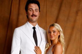 Paul Skenes #30 of the Pittsburgh Pirates and Livvy Dunne pose for a portrait during the 2024 Red Carpet Photo Shoot at Loews Arlington Hotel and Convention Center on Tuesday, July 16, 2024 in Arlington, Texas.