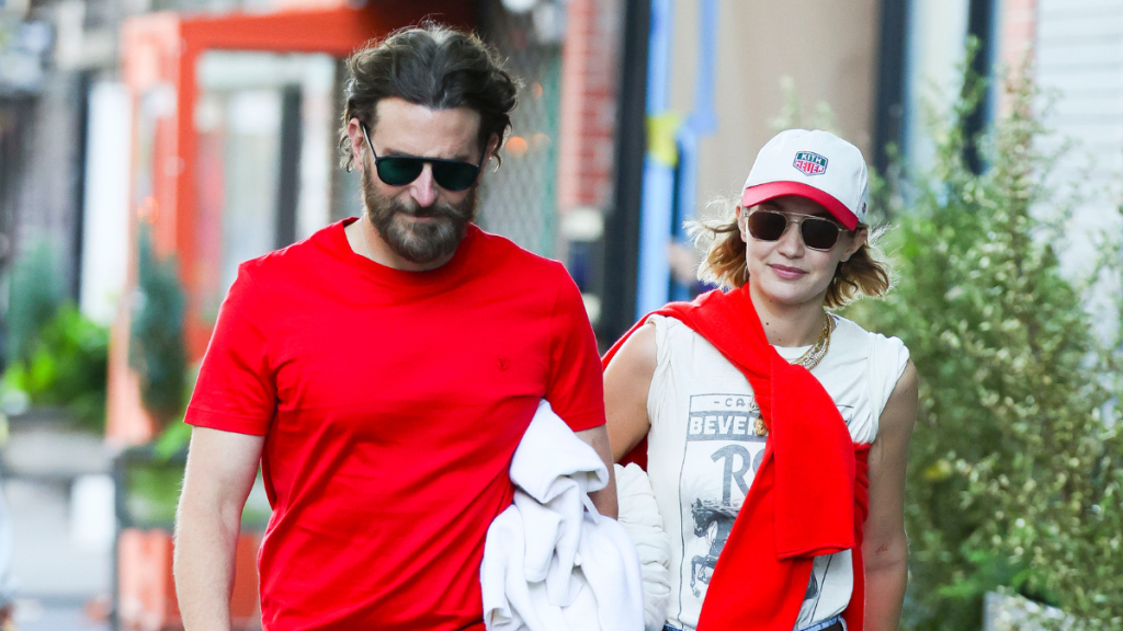 Bradley Cooper and Gigi Hadid are seen in NoHo on November 11, 2024 in New York City.