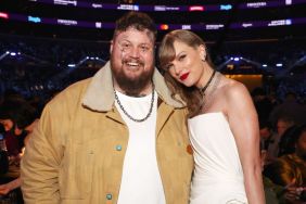 Jelly Roll and Taylor Swift attend the 66th GRAMMY Awards at Crypto.com Arena on February 04, 2024 in Los Angeles, California.