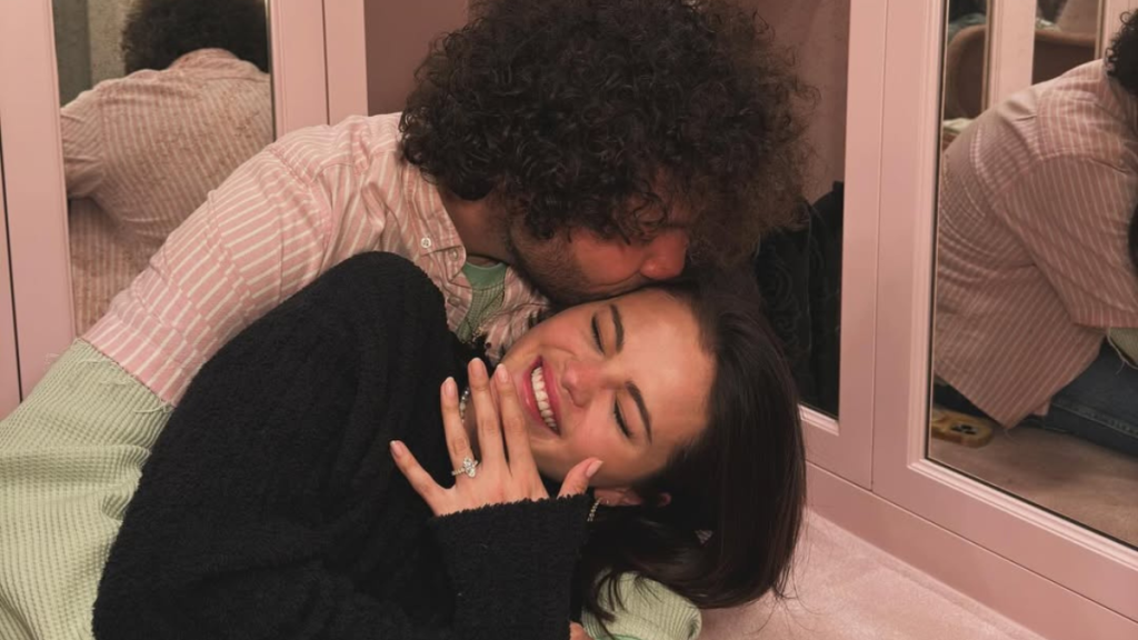 Selena Gomez Benny Blanco engaged photos engagement ring