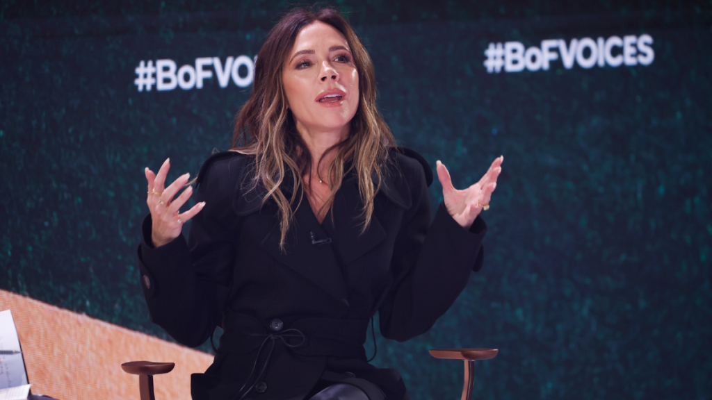 Victoria Beckham speaks at BoF VOICES 2022 at Soho Farmhouse on December 01, 2022 in Chipping Norton, England.