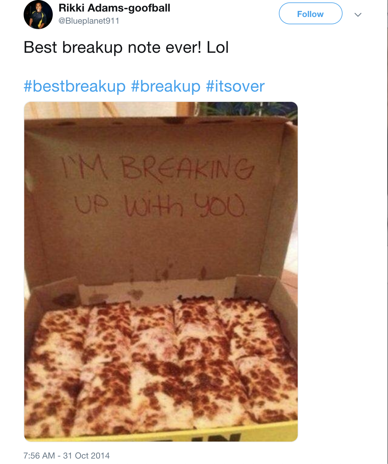 It's Not Delivery It's A Breakup