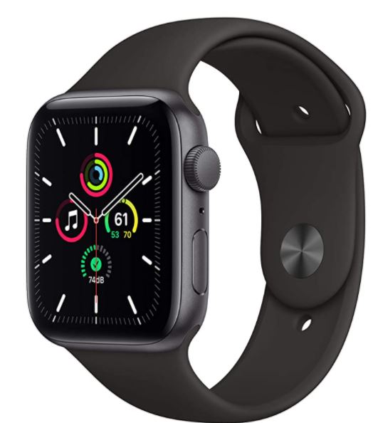 New Apple Watch SE (GPS, 44mm) - Space Gray Aluminum Case with Black Sport Band