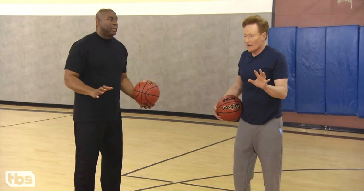 5. Conan plays ‘Horse’ with Magic Johnson.