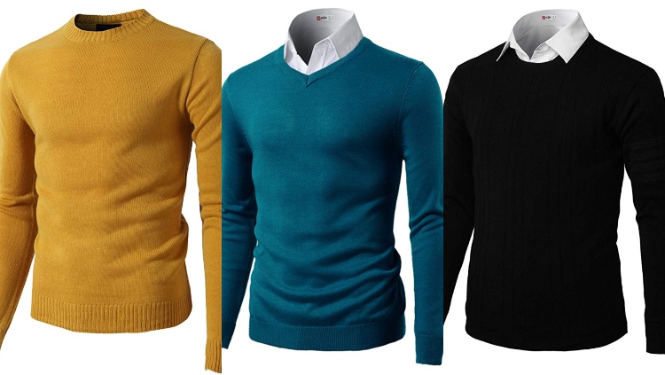 H2H Mens Casual Slim Fit Pullover