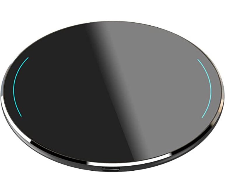 TOZO W1 Wireless Charger Ultra Thin Aviation Aluminum CNC Unibody Fast Charging Pad Black (NO AC Adapter)