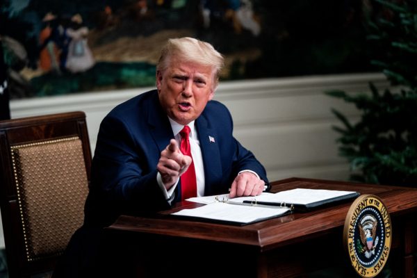 10. The time when Trump sat at a tiny desk for some reason.