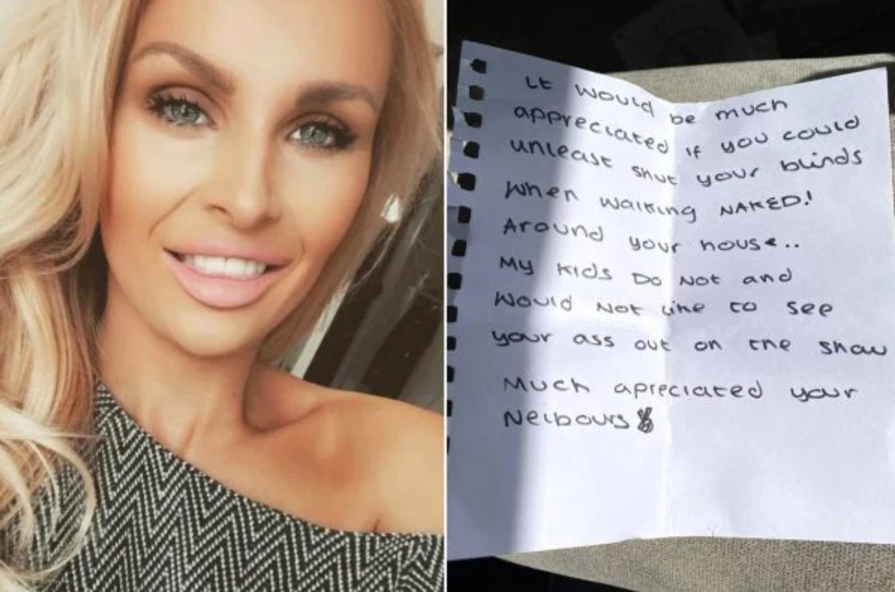 Hot Woman Told ‘My Kids Don’t Want to See Your Ass’ in Note From Angry Neighbor, And We Beg to Disagree